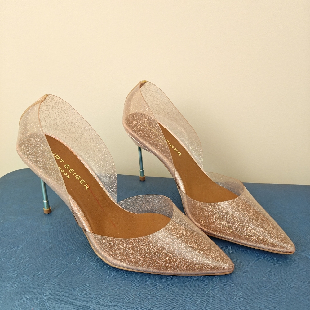 Kurt Geiger London Pink Glitter Heels Size 9